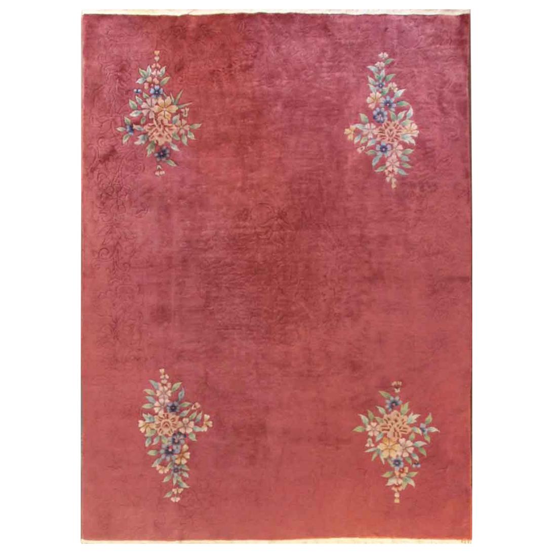 Antique Art Deco Chinese Carpet, 8'8" x 11'8" For Sale