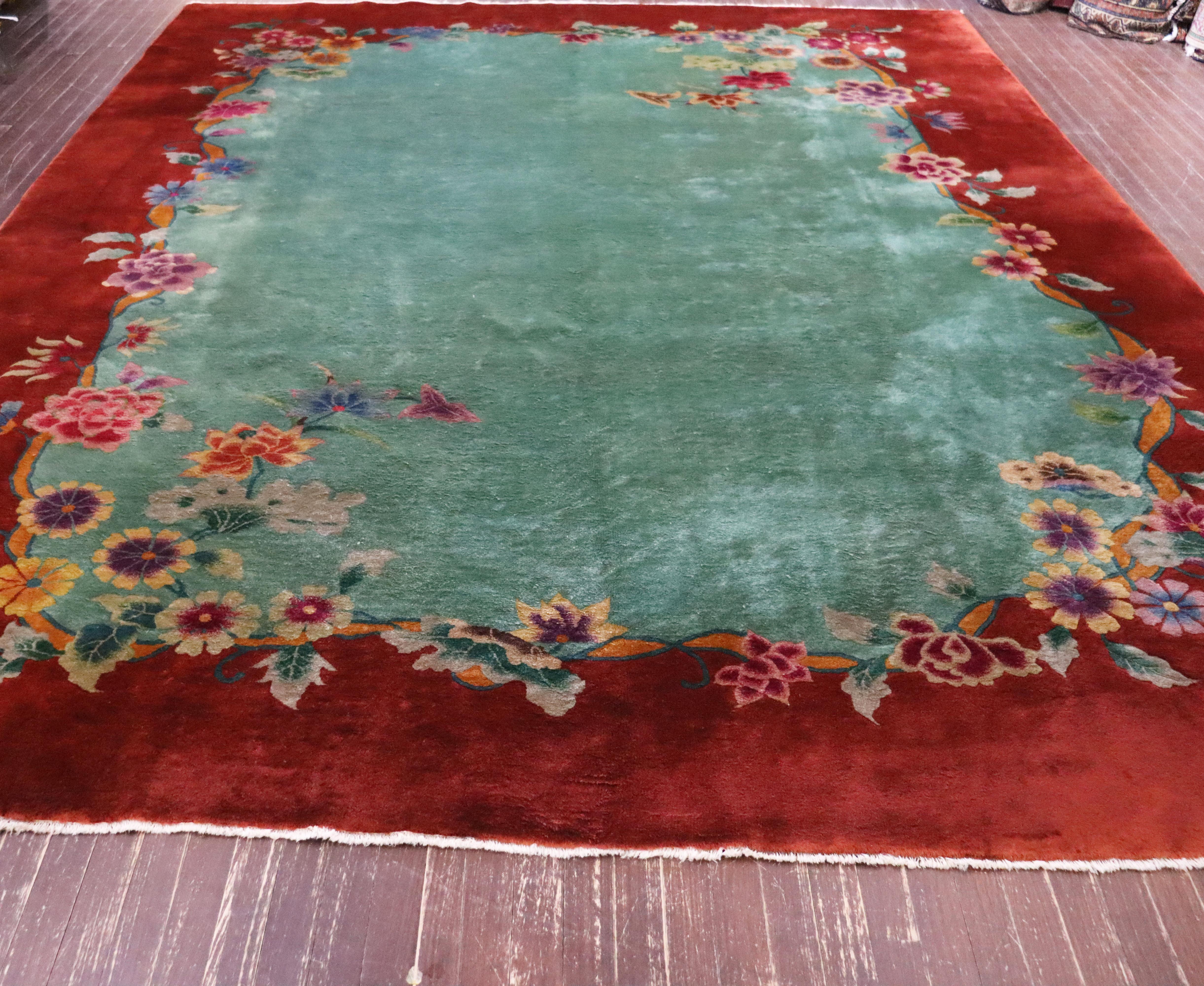 20th Century Antique Art Deco Chinese Carpet, Most Pleasant, 8'9