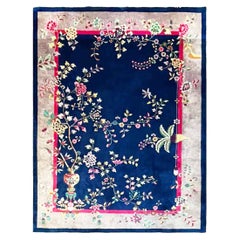 Tapis chinois Art Déco ancien, richesse ,8''10 x 11''4 c-1920, n°17399