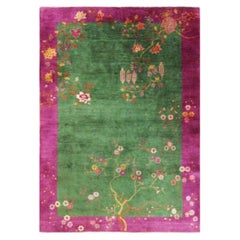 Antique Art Deco Chinese Carpet, Spring is Here