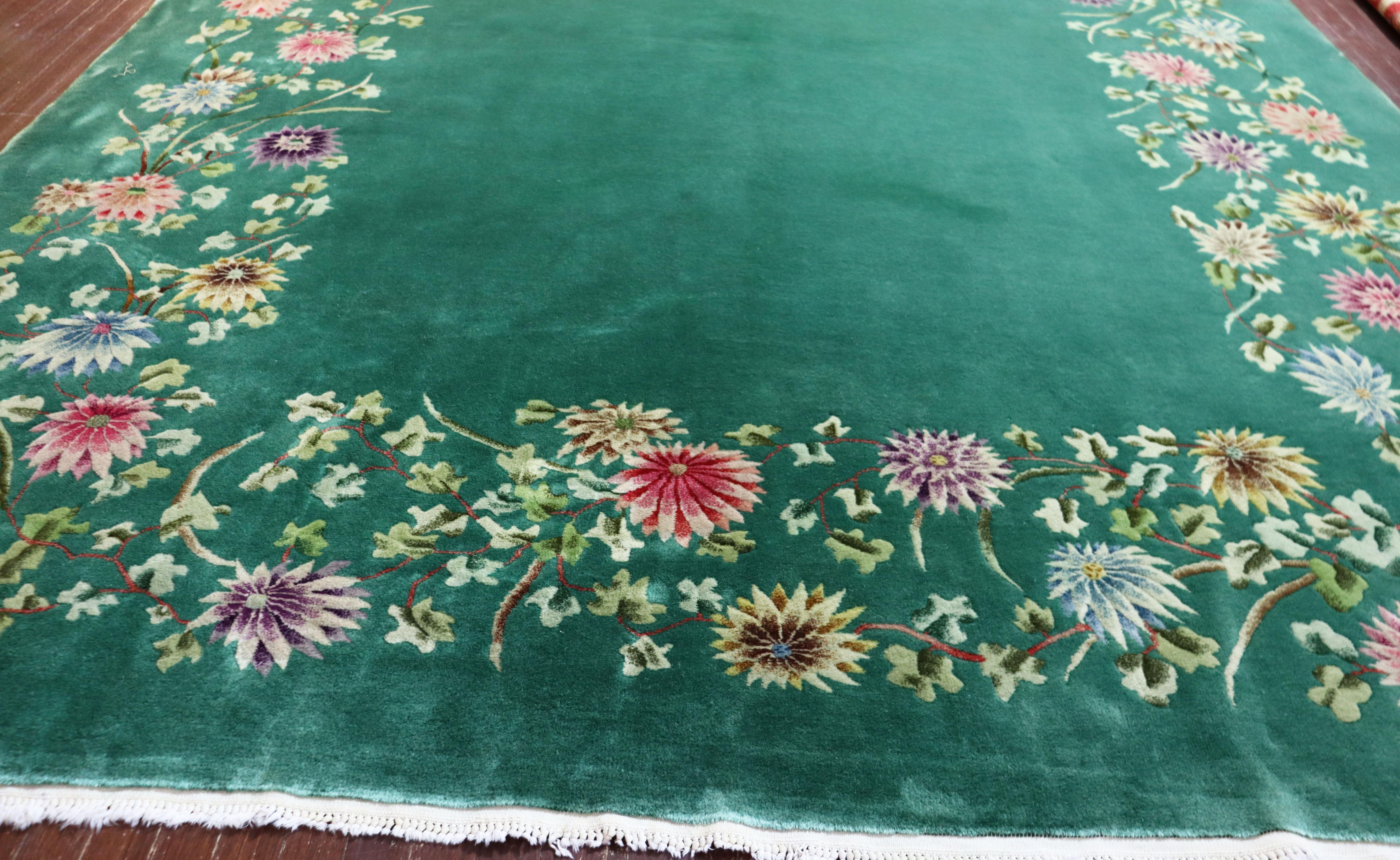 Antique Art Deco Chinese Carpet, Wedding Rug, 8'7
