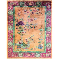 Antique Art Deco Chinese Dragon Carpet
