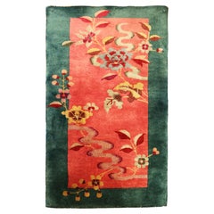 Antique Art Deco Chinese Oriental Rug, 2' x 3'9" c-1920