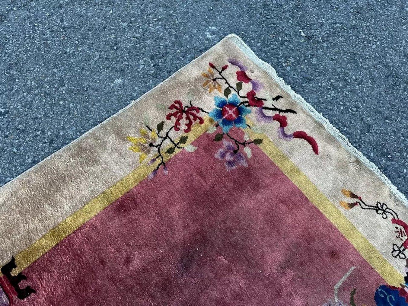 ANTIQUE ART DECO Chinese Oriental Rug  - 80