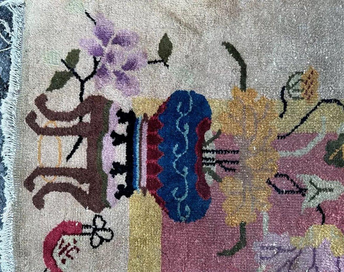 ANTIQUE ART DECO Chinese Oriental Rug  - 80