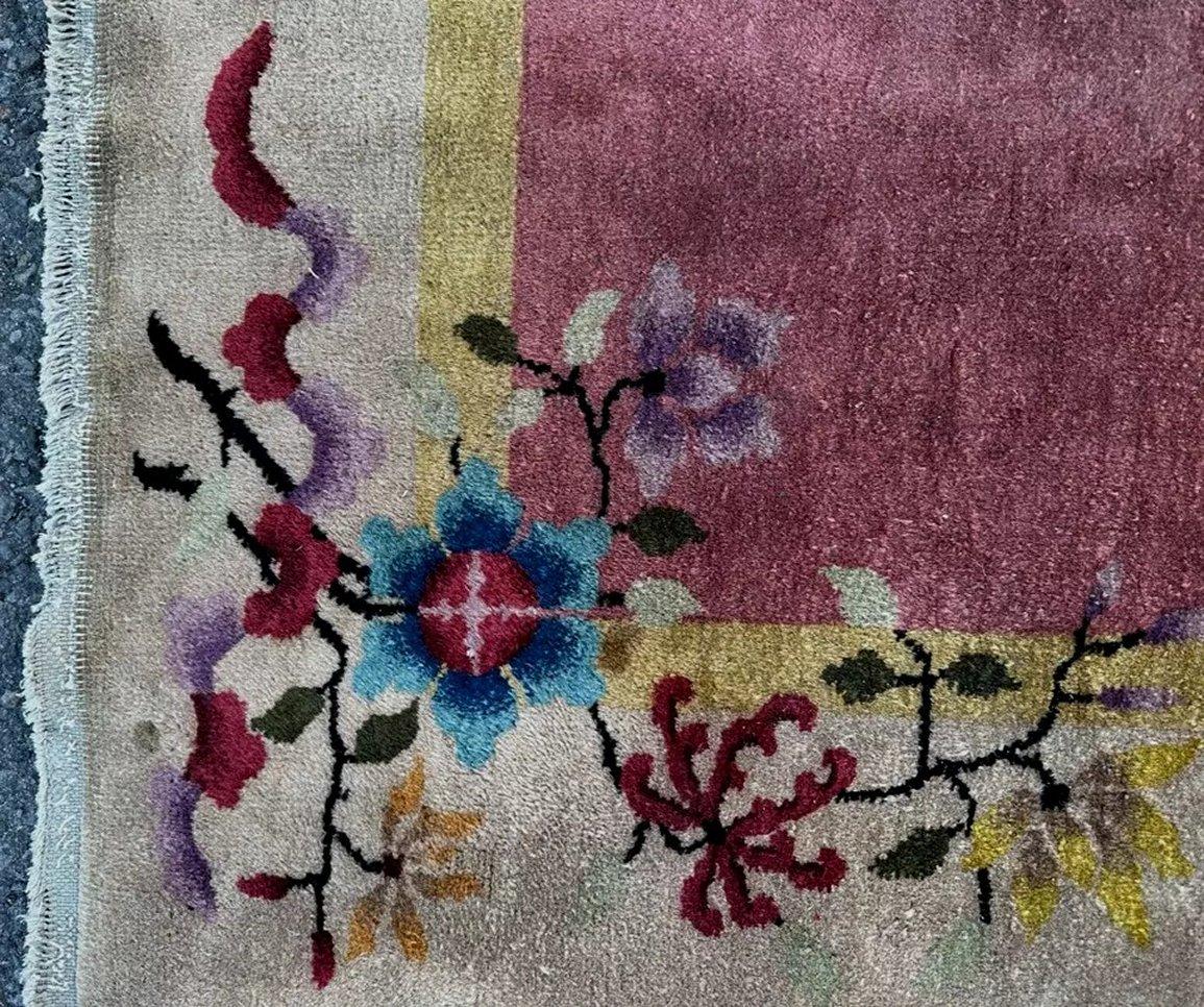 20th Century ANTIQUE ART DECO Chinese Oriental Rug  - 80