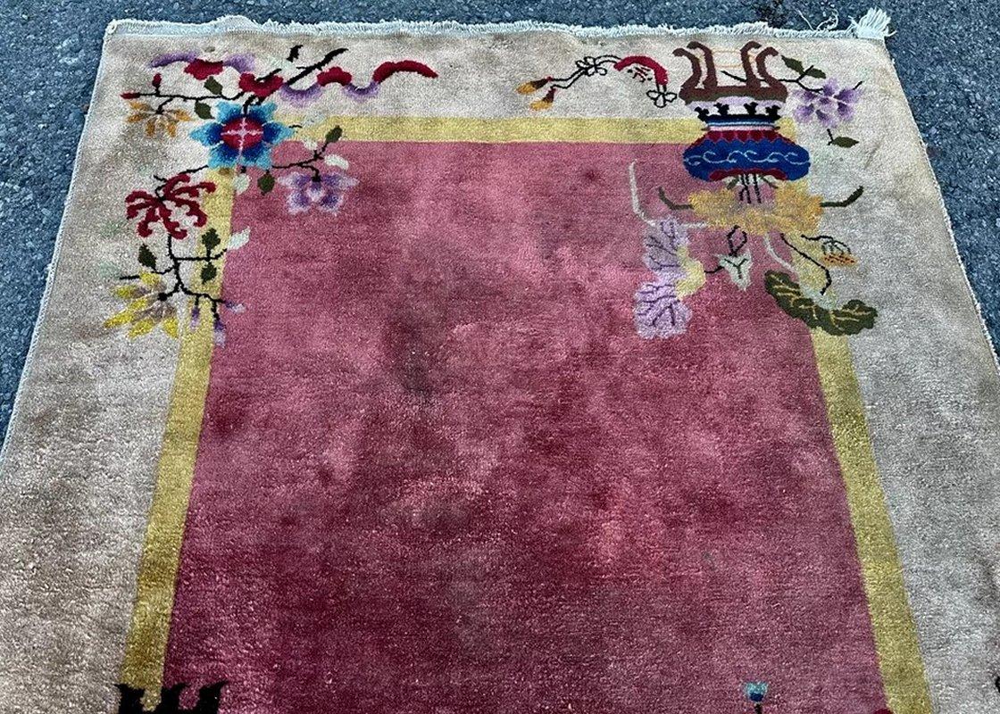 ANTIQUE ART DECO Chinese Oriental Rug  - 80