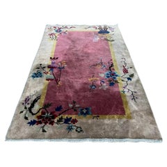 ANTIQUE ART DECO Chinese Oriental Rug - 80" x 49" (203.2 cm x 124.5 cm)