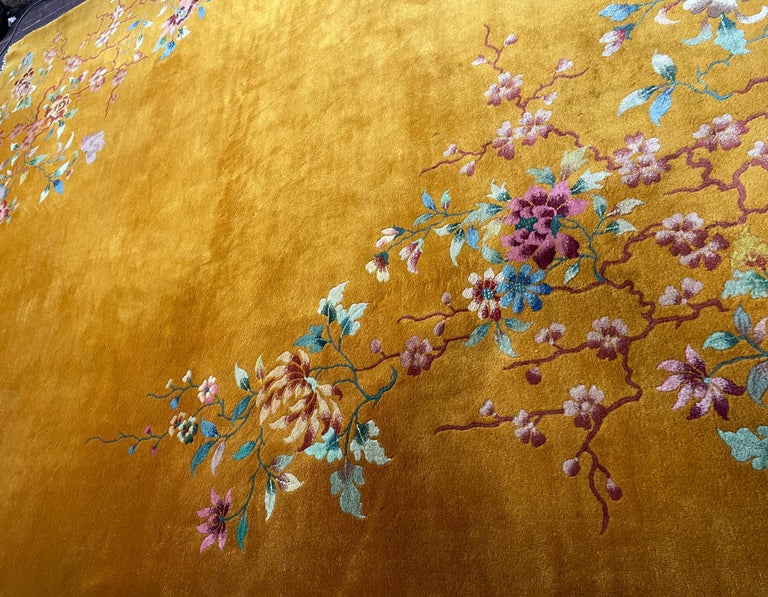 Antique Art Deco Chinese Oriental Rug, Gold, #17400, circa 1930s For ...
