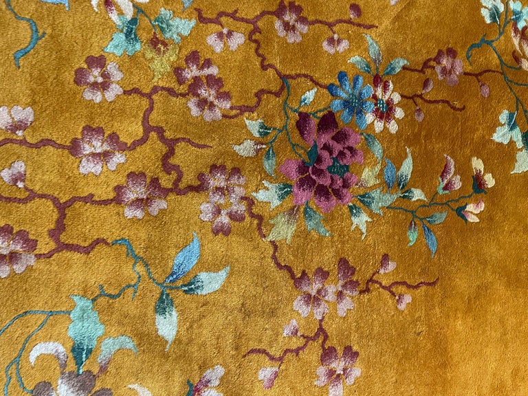 Antique Art Deco Chinese Oriental Rug, Gold, #17400, circa 1930s For ...