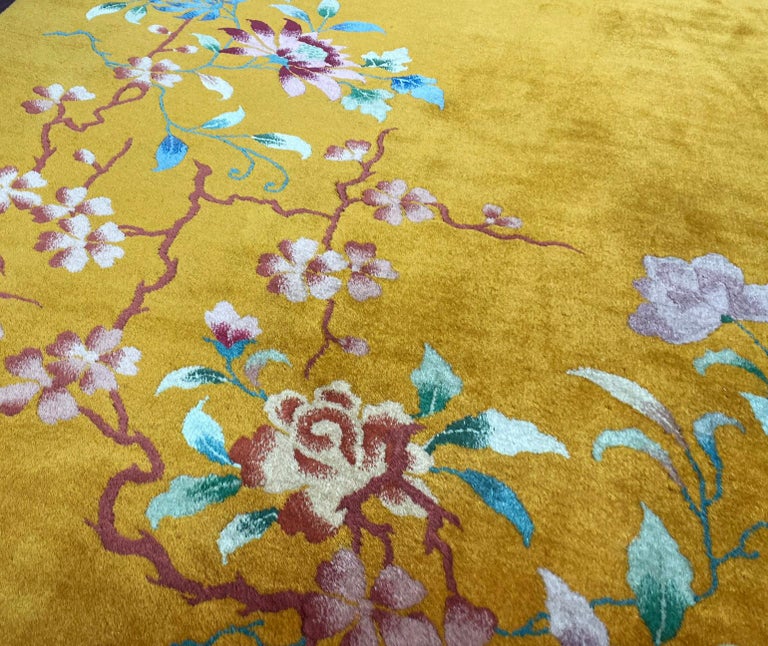 Antique Art Deco Chinese Oriental Rug, Gold, #17400, circa 1930s For ...