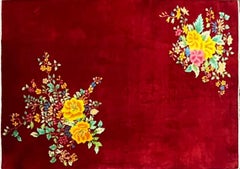 Antique Art Deco Chinese Oriental Rug, Perfect