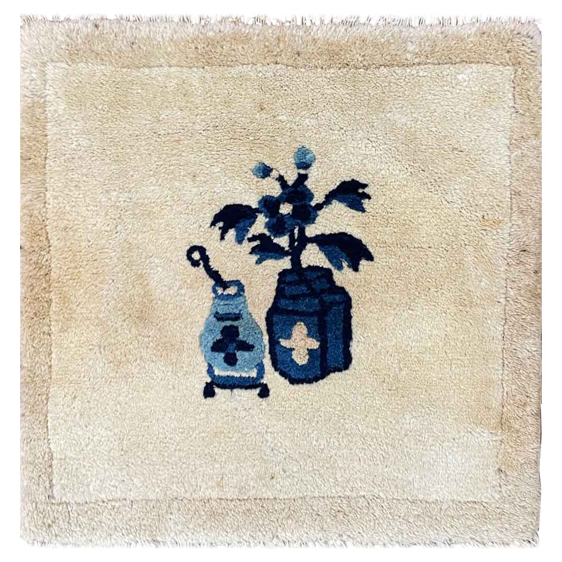 Tapis pictural chinois Pékin Art déco ancien en vente