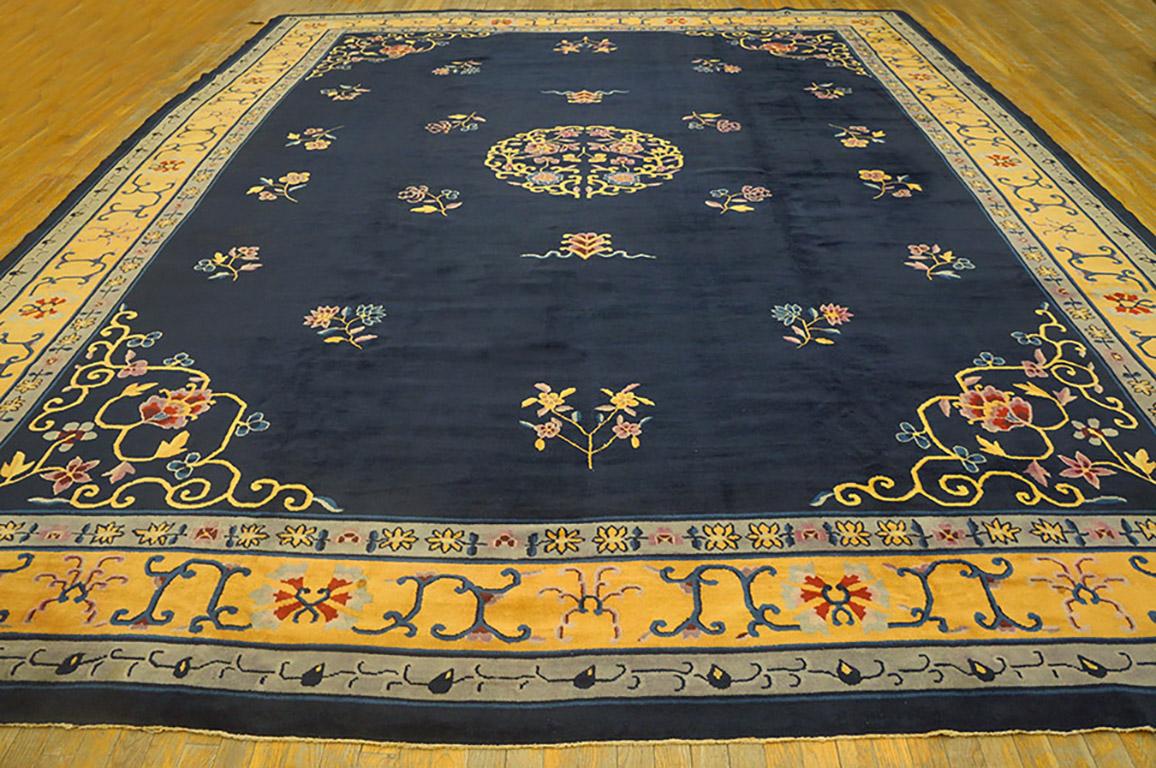 Hand-Knotted 1920s Chinese Peking Carpet ( 12' x 15'4