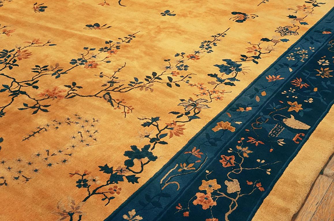 Early 20th Century 1920s Chinese Art Deco Carpet ( 12'2