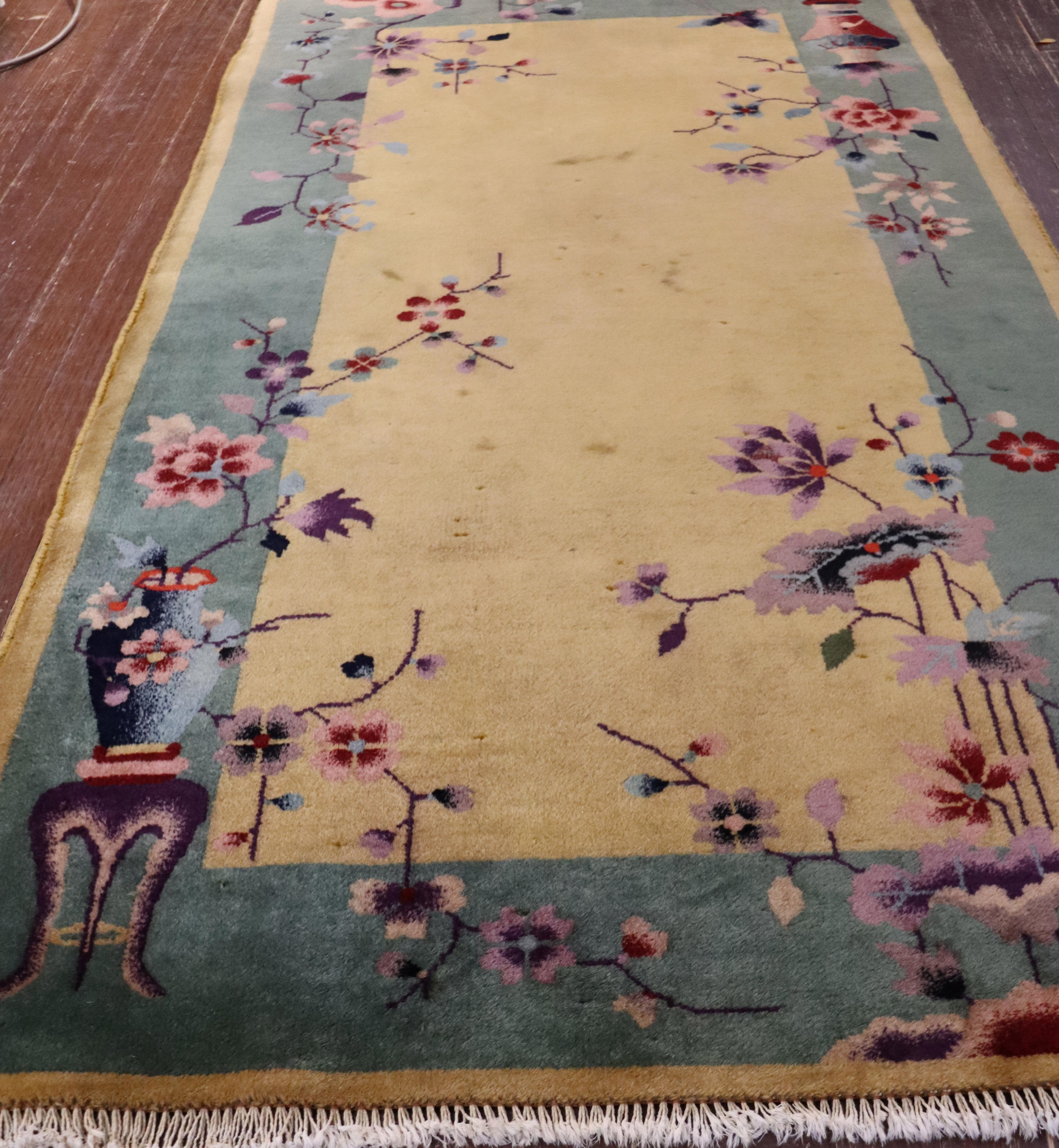 Antique Art Deco Chinese Rug, Great Colors 1