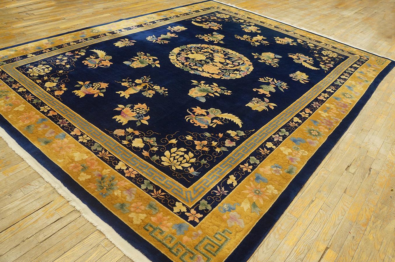 Hand-Knotted 1920s Chinese Art Deco Carpet ( 8' 9'' x 11' 6'' - 266 x 350 cm ) For Sale