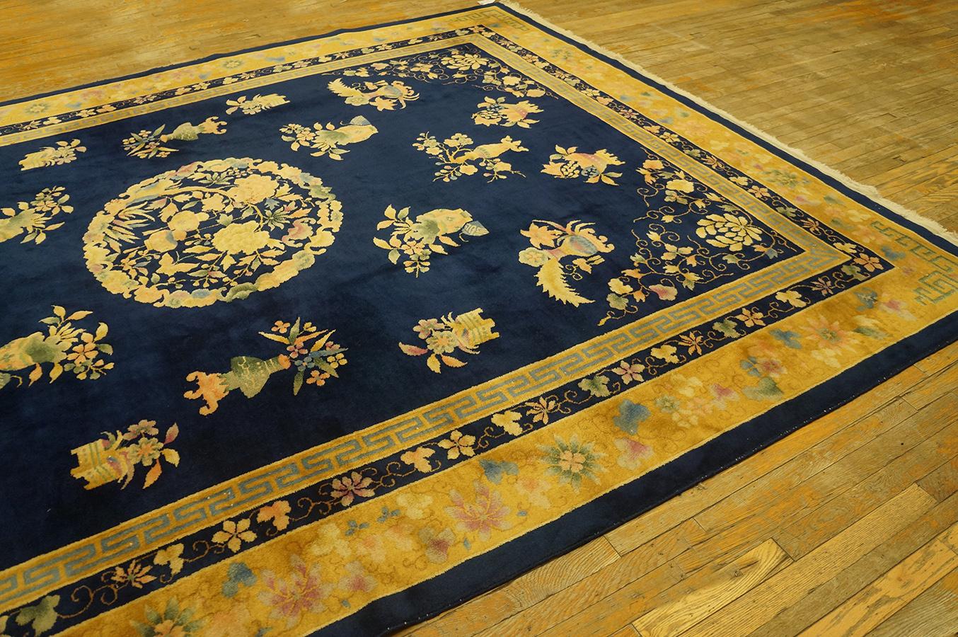 Wool 1920s Chinese Art Deco Carpet ( 8' 9'' x 11' 6'' - 266 x 350 cm ) For Sale