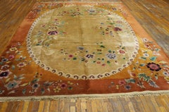 Beautiful Ivory Color with Great Florid Design Antique Art Deco Chinese Rug