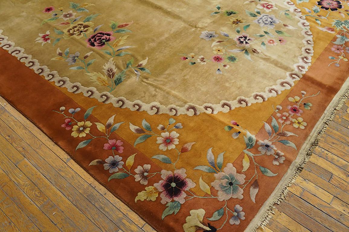 Hand-Knotted Antique Art Deco Chinese Rug 8' 10