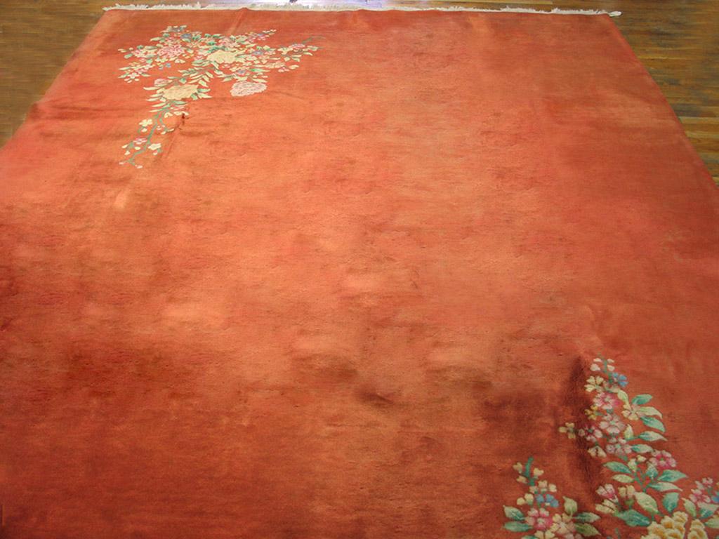 Hand-Knotted 1920s Chinese Art Deco Carpet ( 8'9