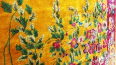 Antique Art Deco Chinese Rug Signed, c-1920, Gold color