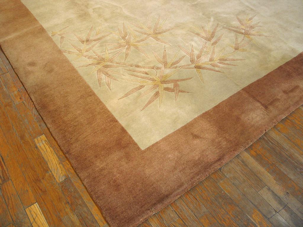 Hand-Knotted Antique Art Deco Chinese Rug 9' 0