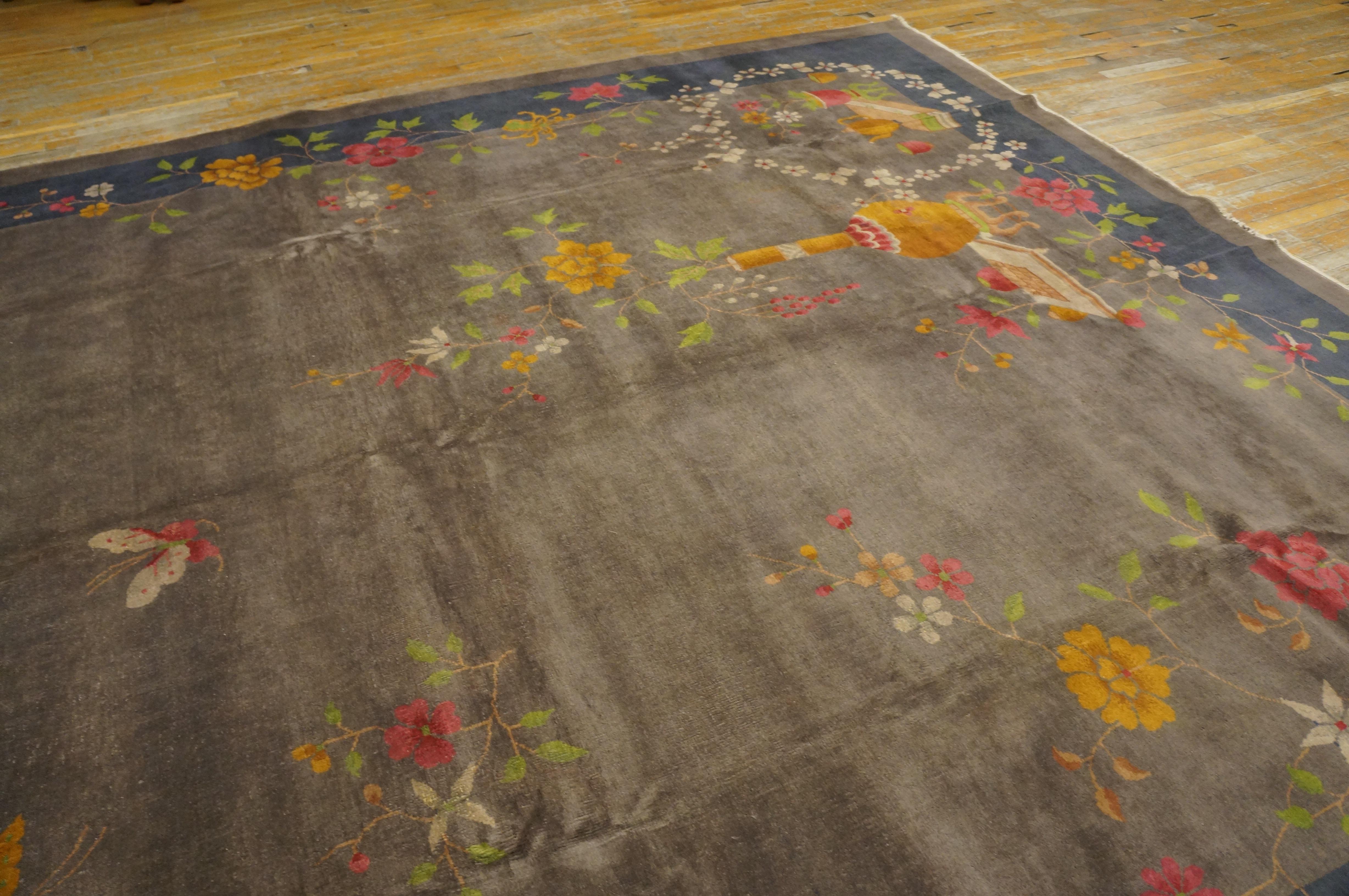 Early 20th Century 1920s Chinese Art Deco carpet ( 9'10