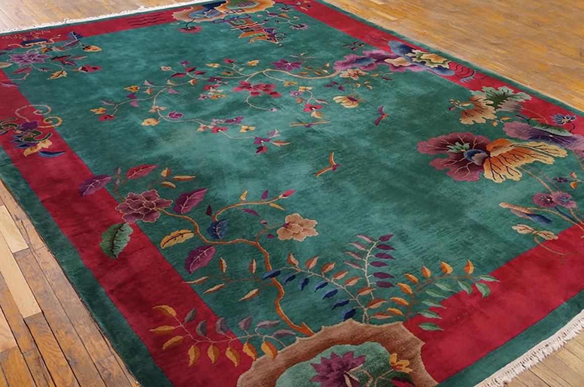 Early 20th Century 1920s Chinese Art Deco Carpet by Nichols Workshop ( 9'2