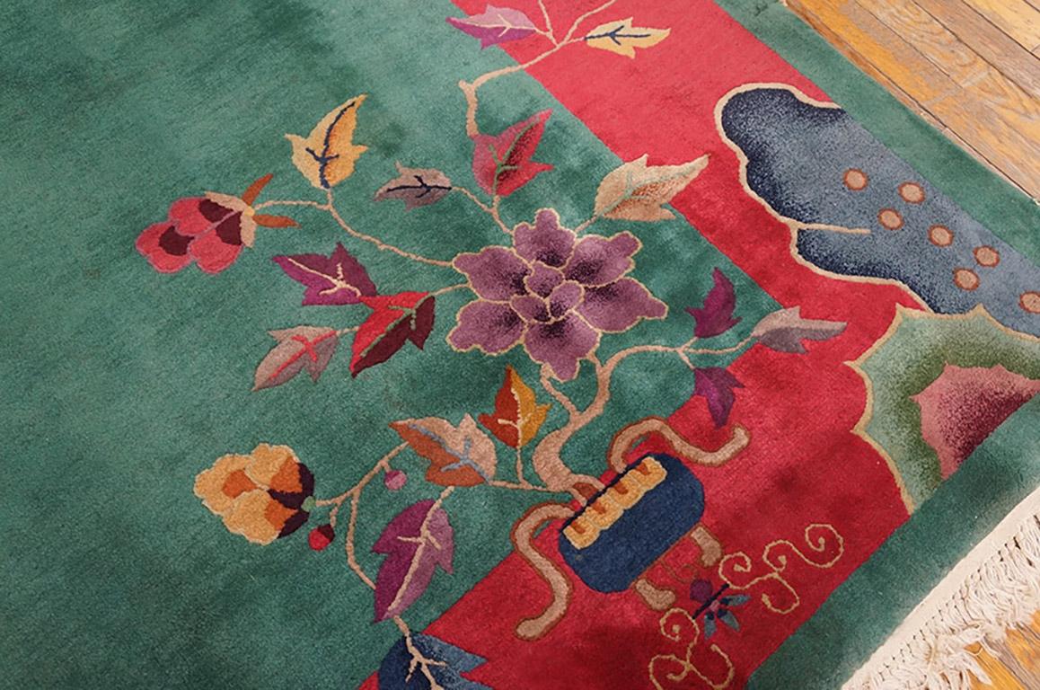 Wool 1920s Chinese Art Deco Carpet by Nichols Workshop ( 9'2