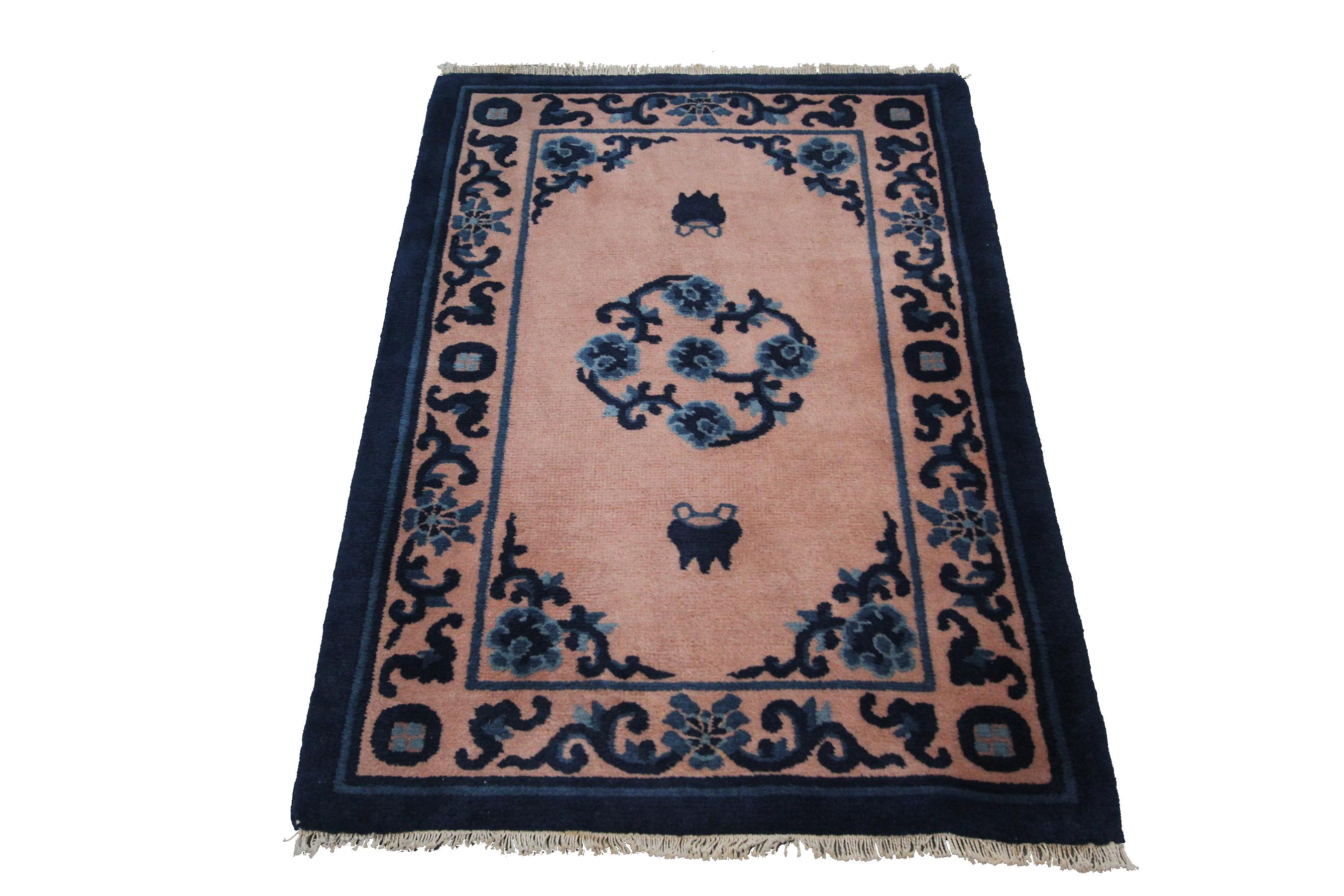 Wool Antique Art Deco Chinese Rug Antique Chinese Rug Antique Art Deco Peking For Sale