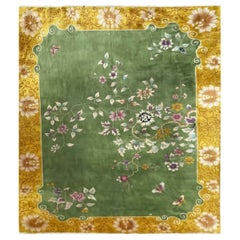 Antique Art Deco Chinese Rug, Butterfly Meet finely