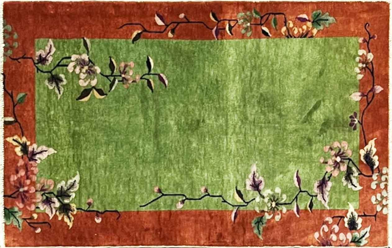 Antiker chinesischer Art-Déco-Teppich, um 1920 (Handgeknüpft) im Angebot