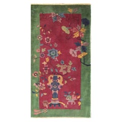Antique Art Deco Chinese Rug, Chinese Art, 2' x 4'