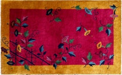 Antique Art Deco Chinese Rug, Flower lovers, 3'1" x 4'10" #17451, c-1920's