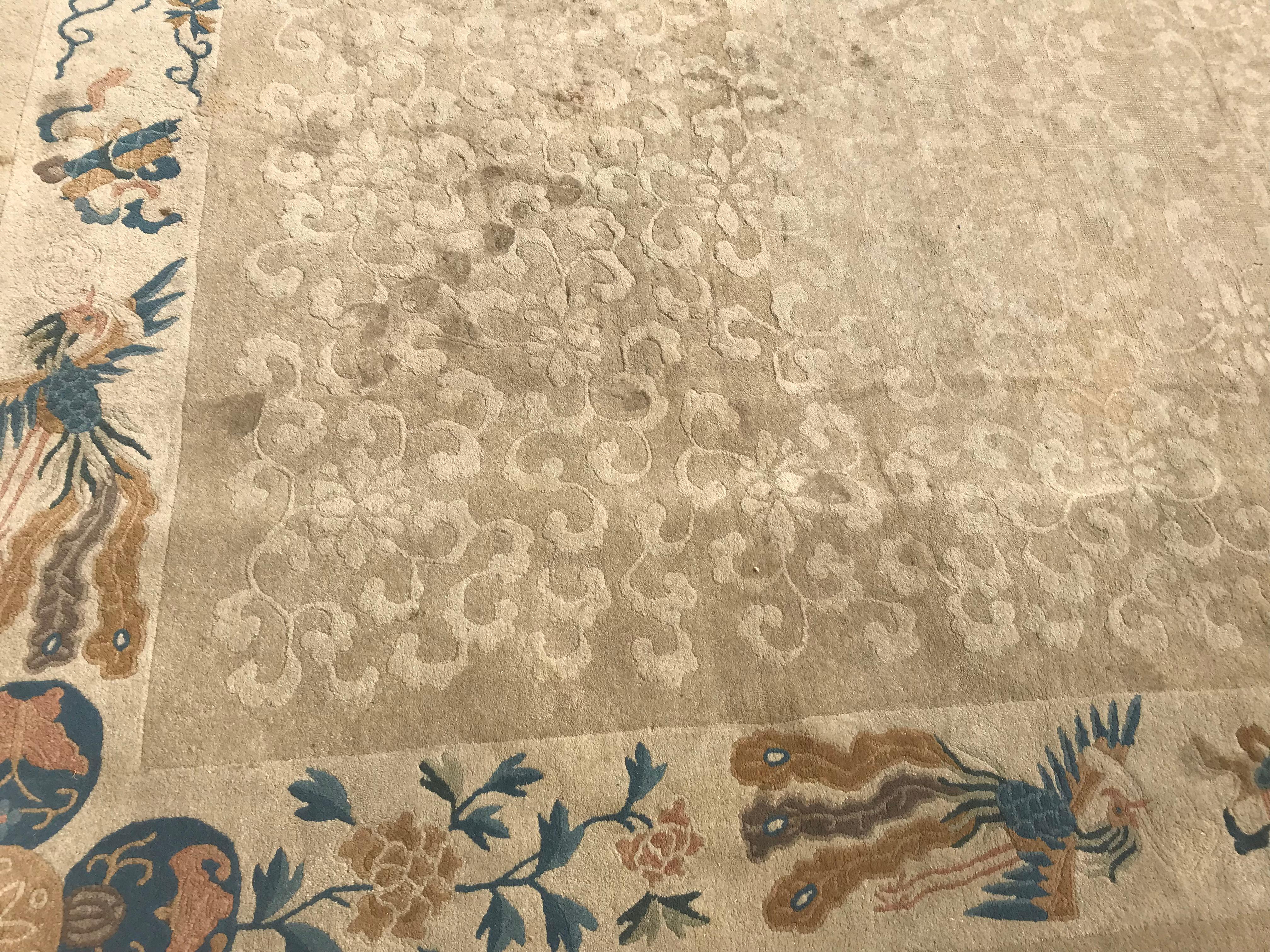 Art Nouveau Antique Art Deco Chinese Rug
