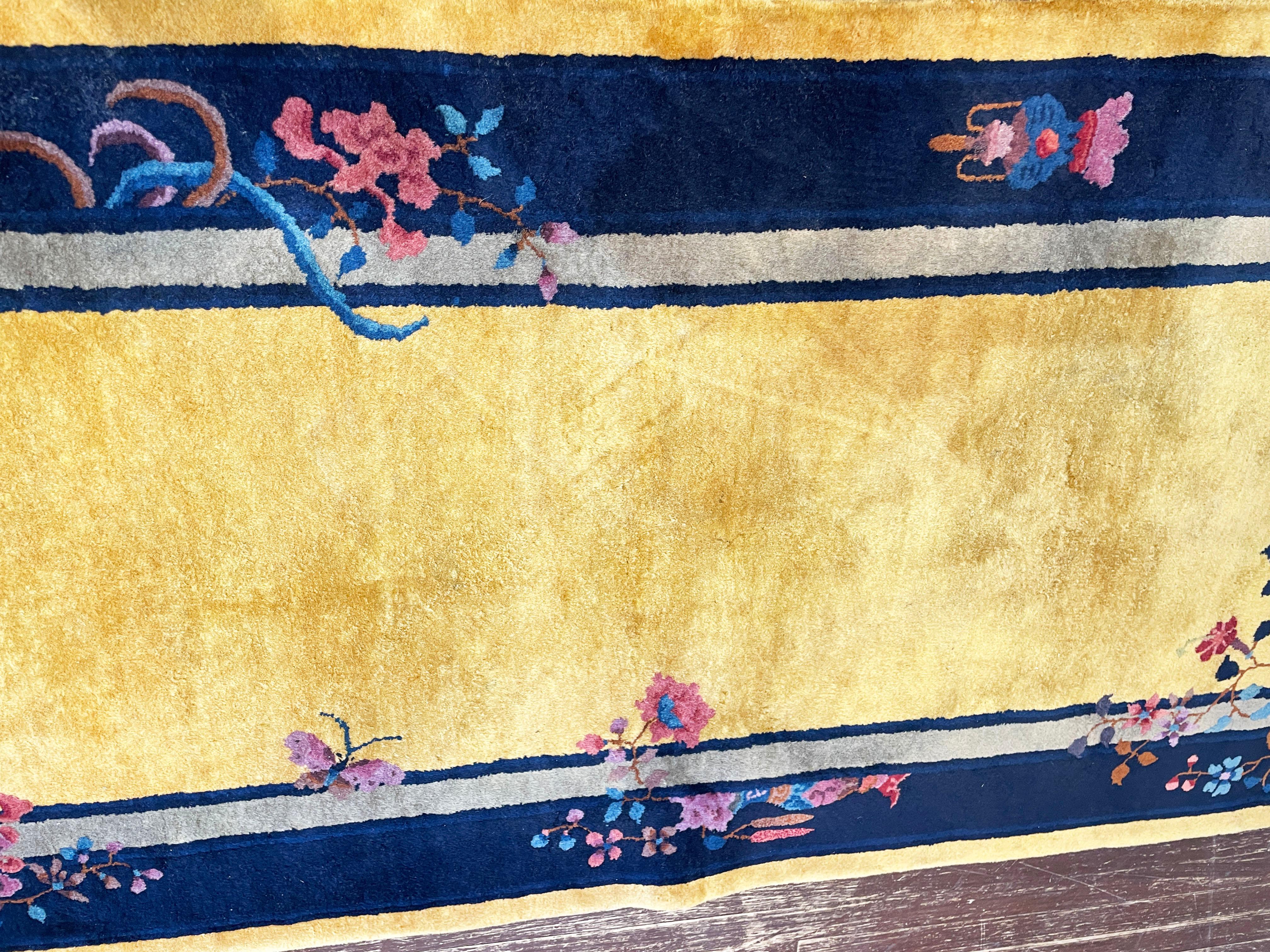 Noué à la main Tapis chinois Art déco ancien en vente