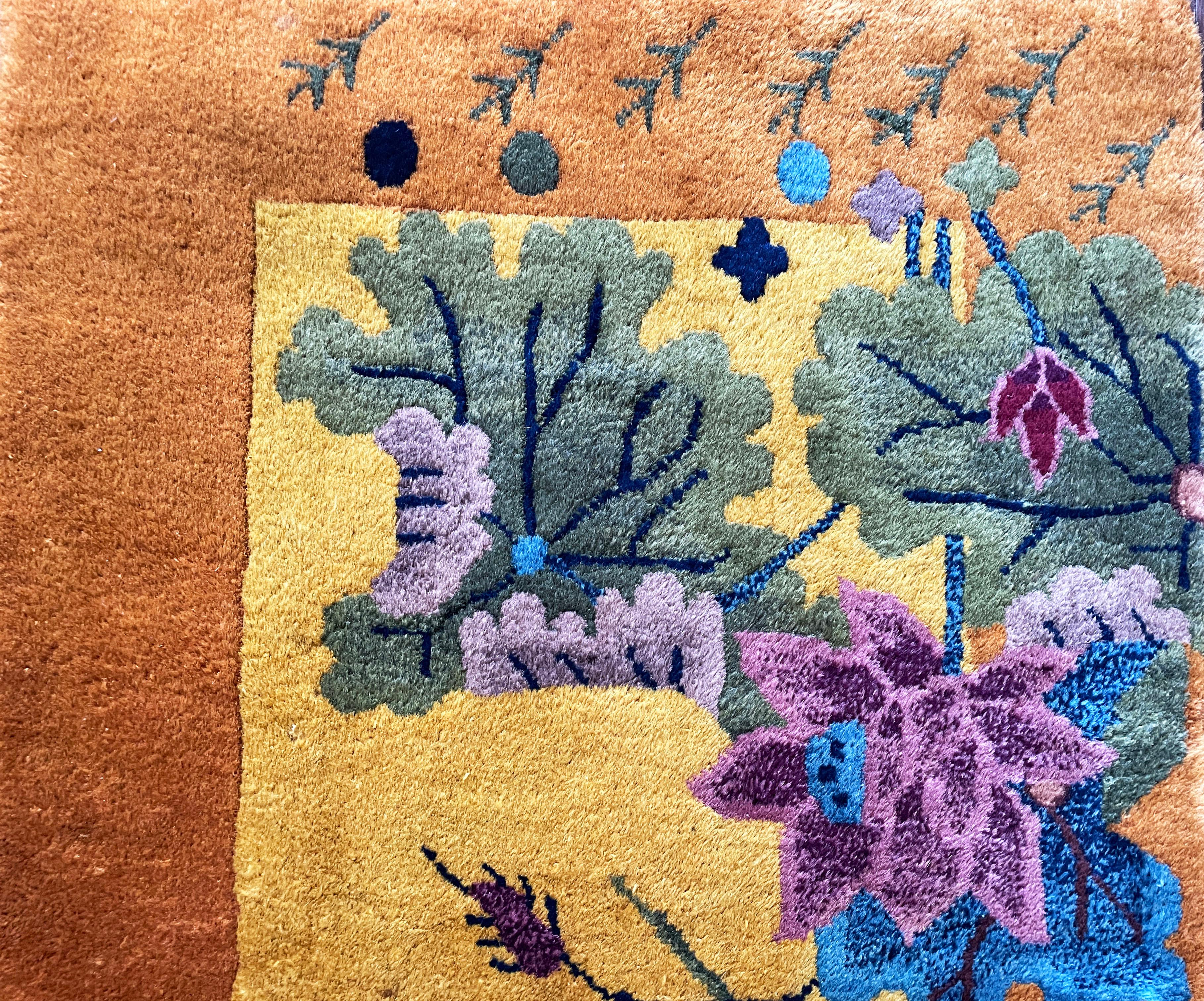 20th Century Antique Art deco Chinese Rug For Sale