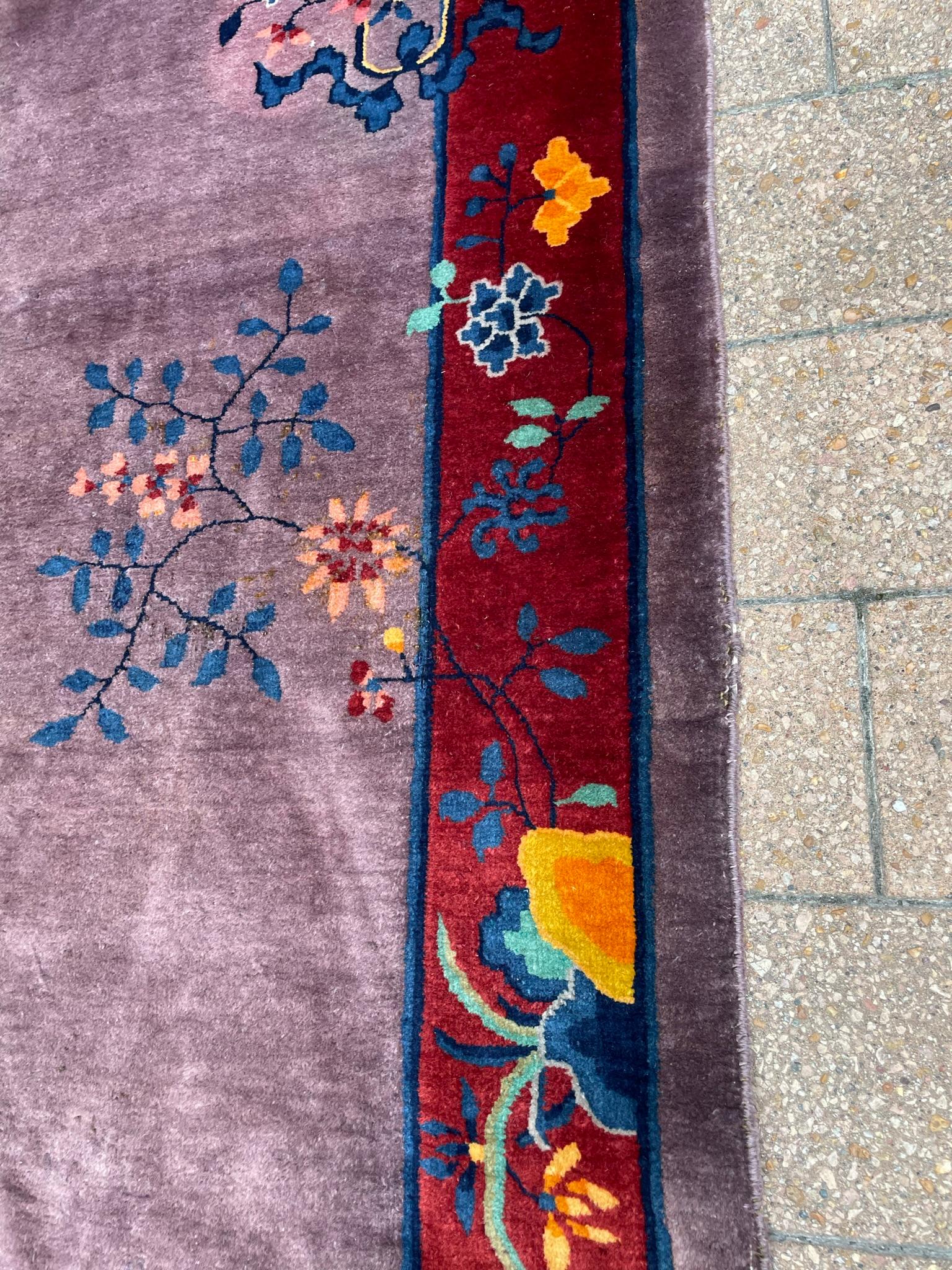Antique Art Deco Chinese Rug For Sale 1