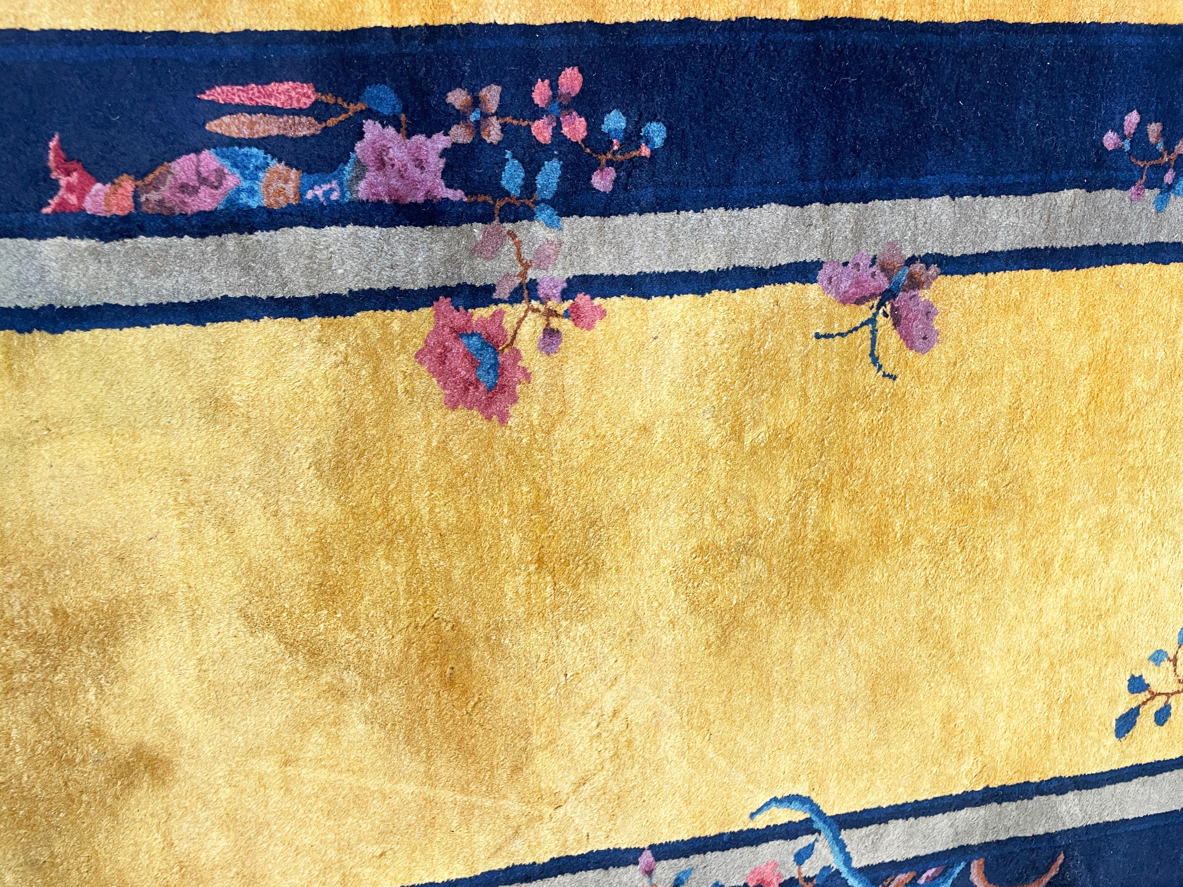 Laine Tapis chinois Art déco ancien en vente