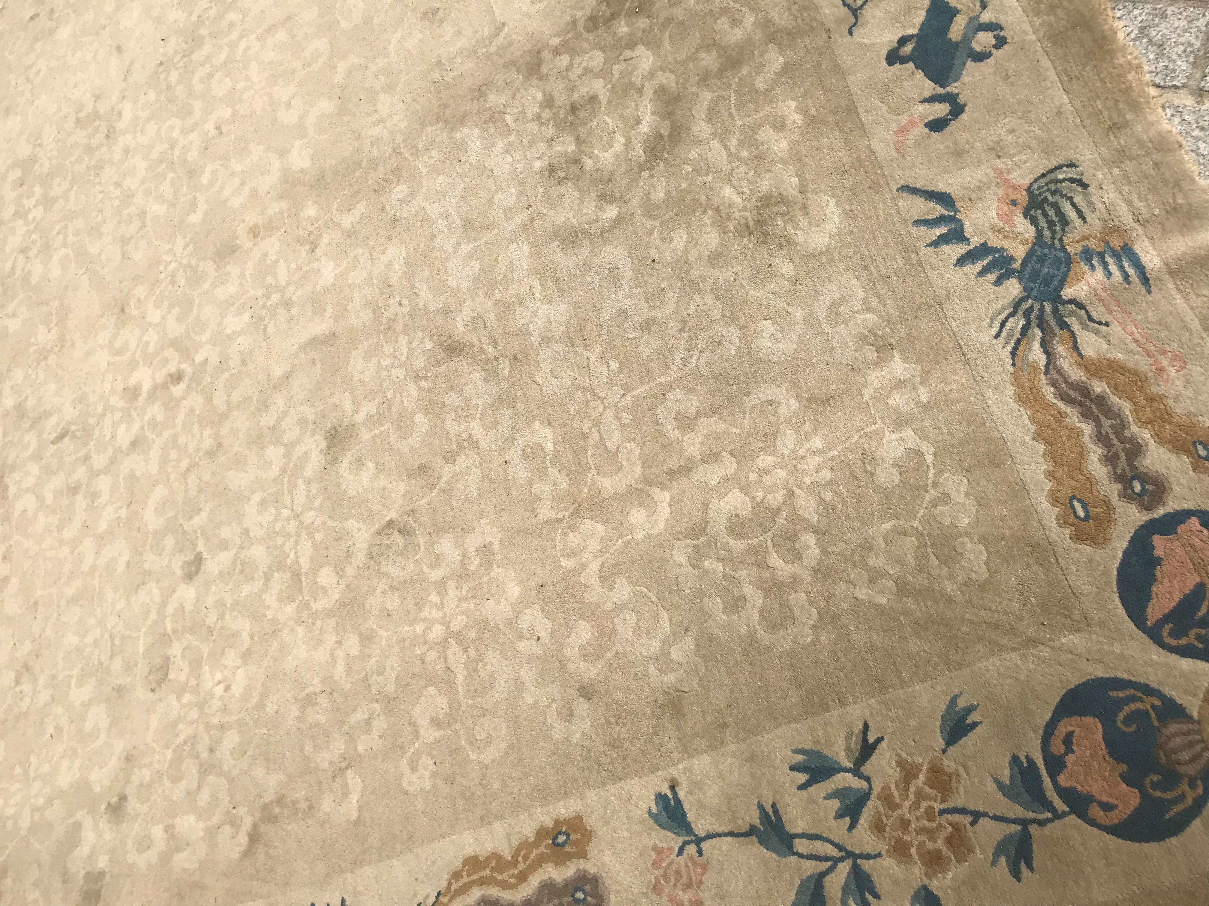 Wool Antique Art Deco Chinese Rug