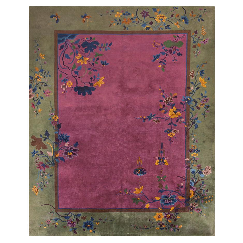 Antique Art Deco Chinese Rug 9' 0" x 11' 6" For Sale
