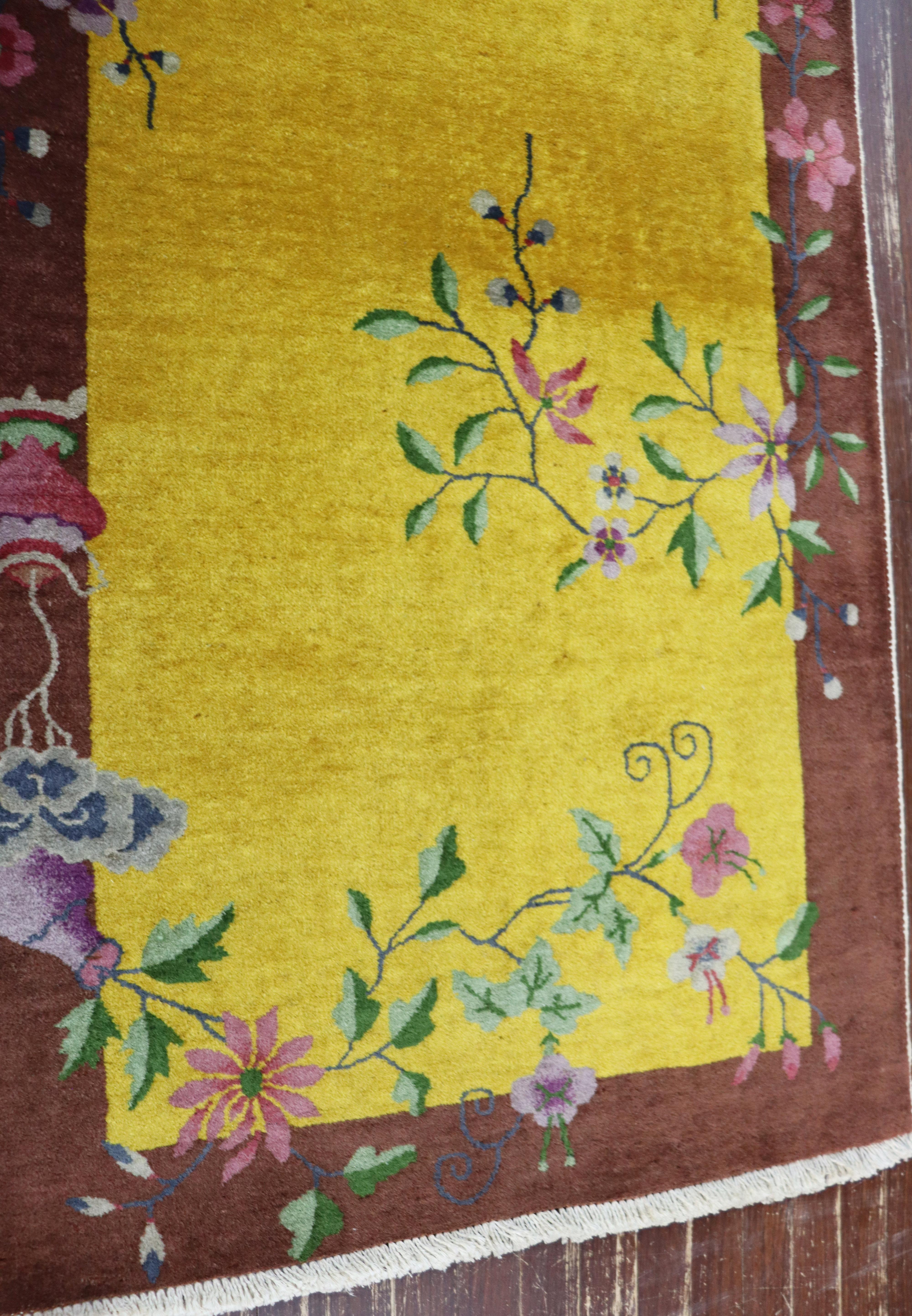 Antique Art Deco Chinese Rug, The Golden Dynasty 1