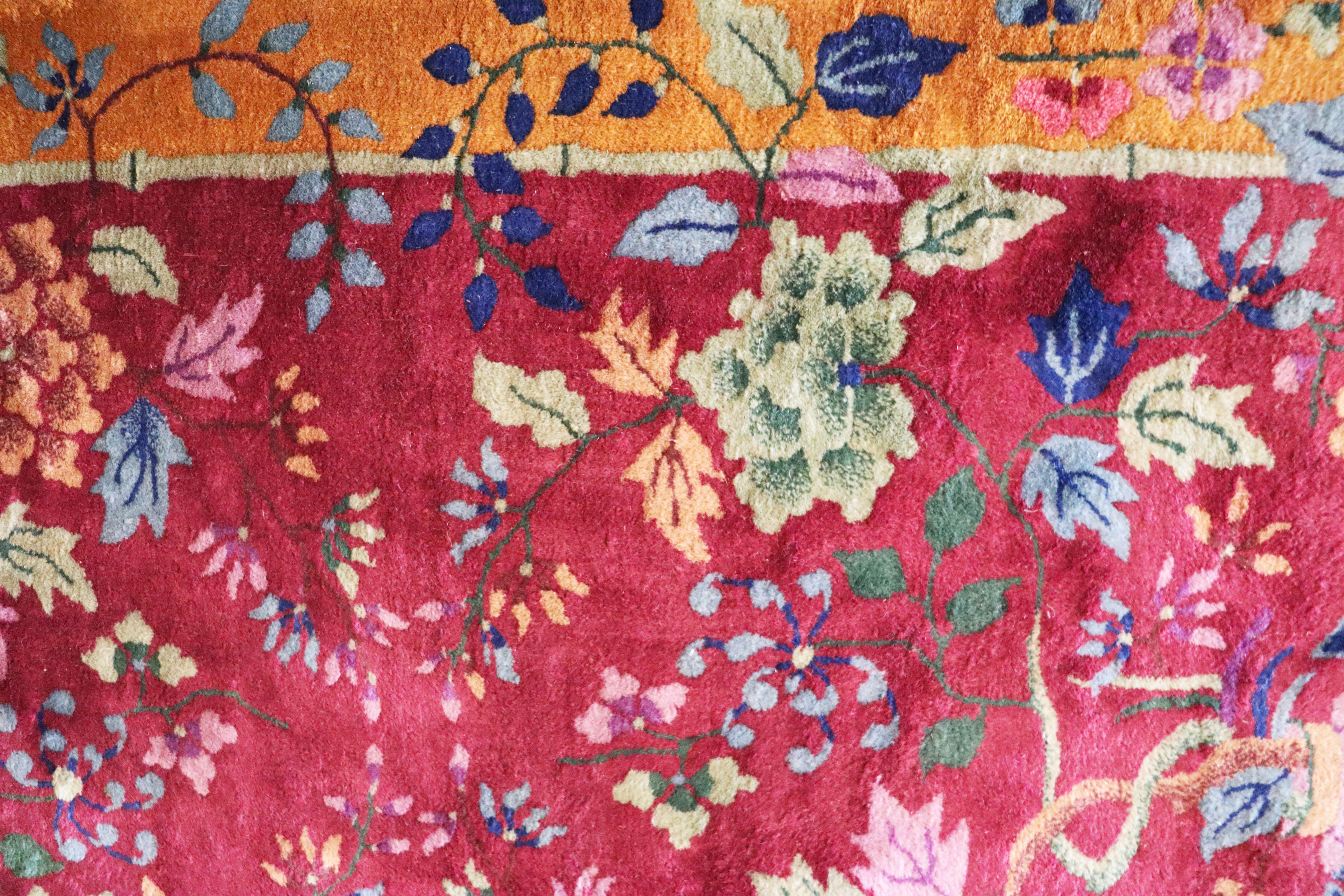 Antique Art Deco Chinese Rug, the Paradise 2