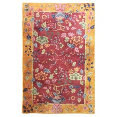Antique Art Deco Chinese Rug, the Paradise