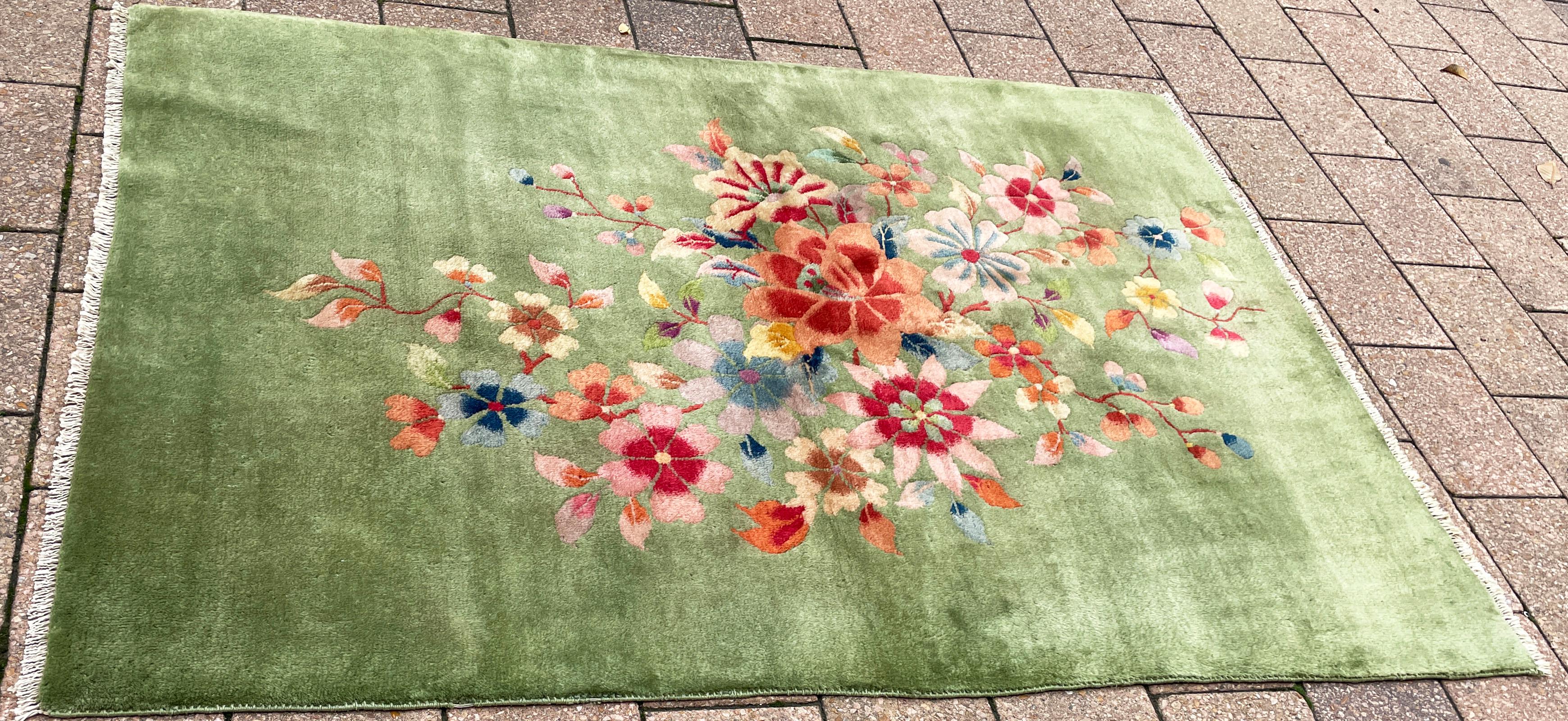 Antique Art Deco Chinese Rug, Wedding Rug For Sale 4