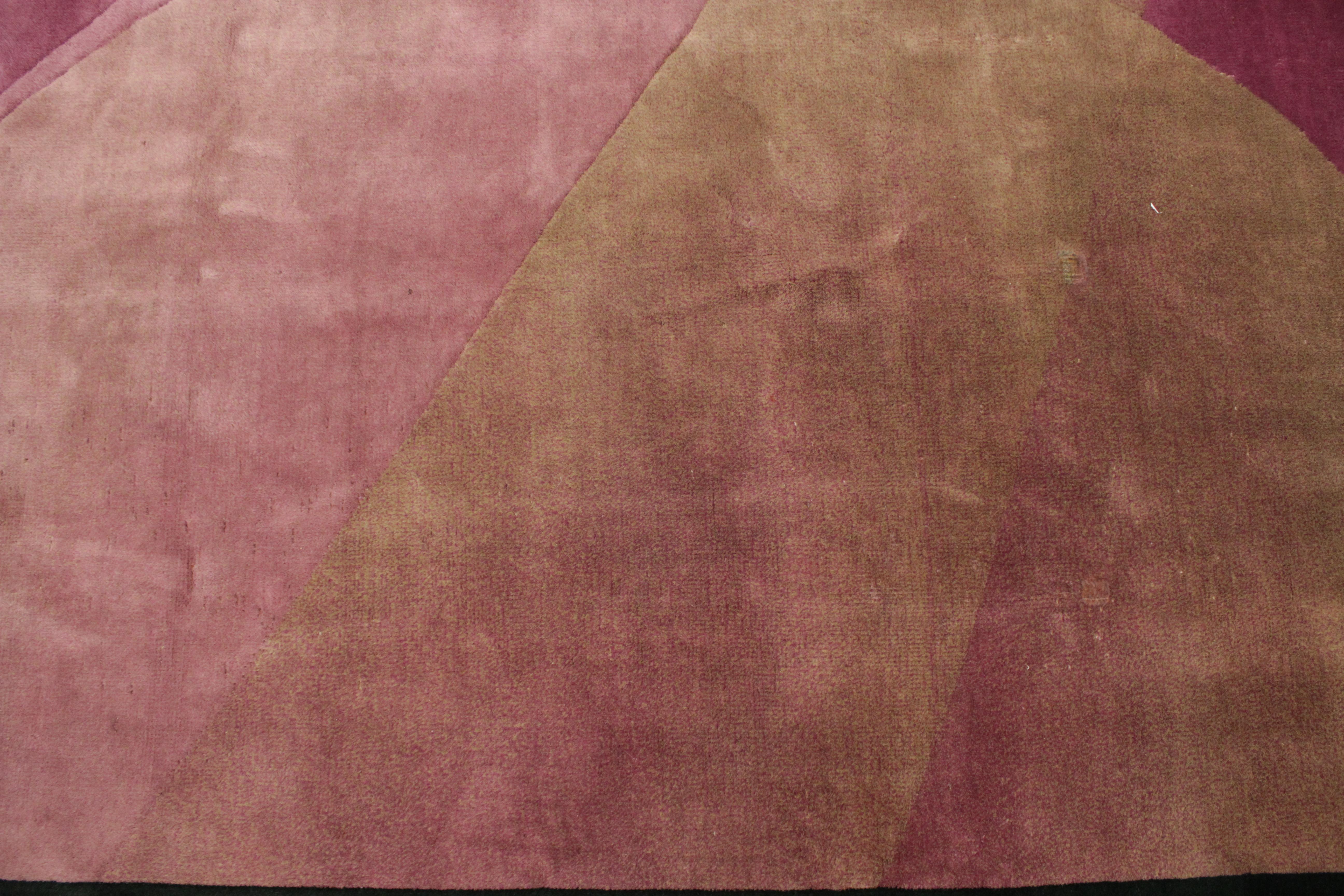 Noué à la main Tapis chinois Art déco ancien avec design abstrait de Nichols & Co. en vente