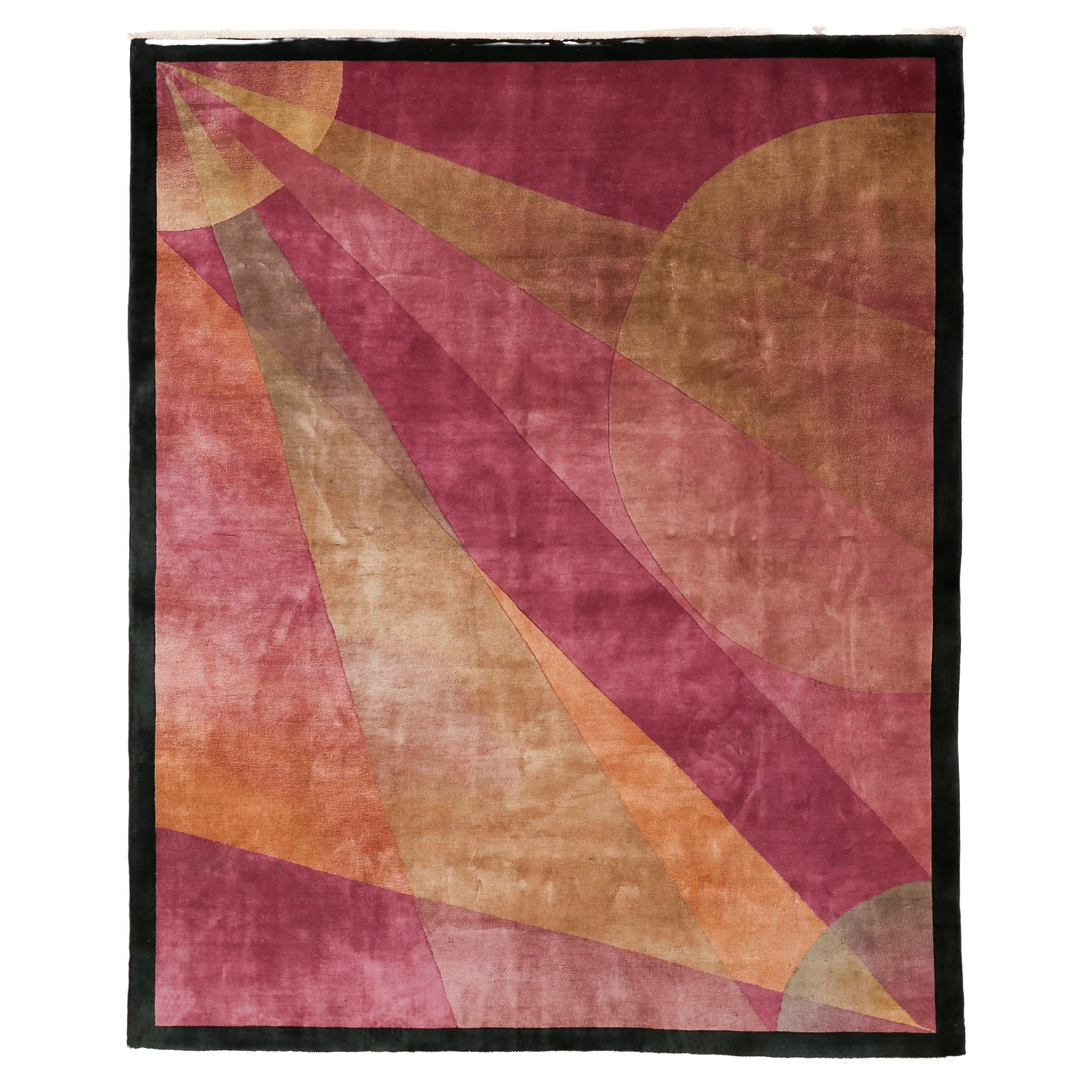 Antique Art Deco Chinese Rug with Abstract Design by Nichols & Co.