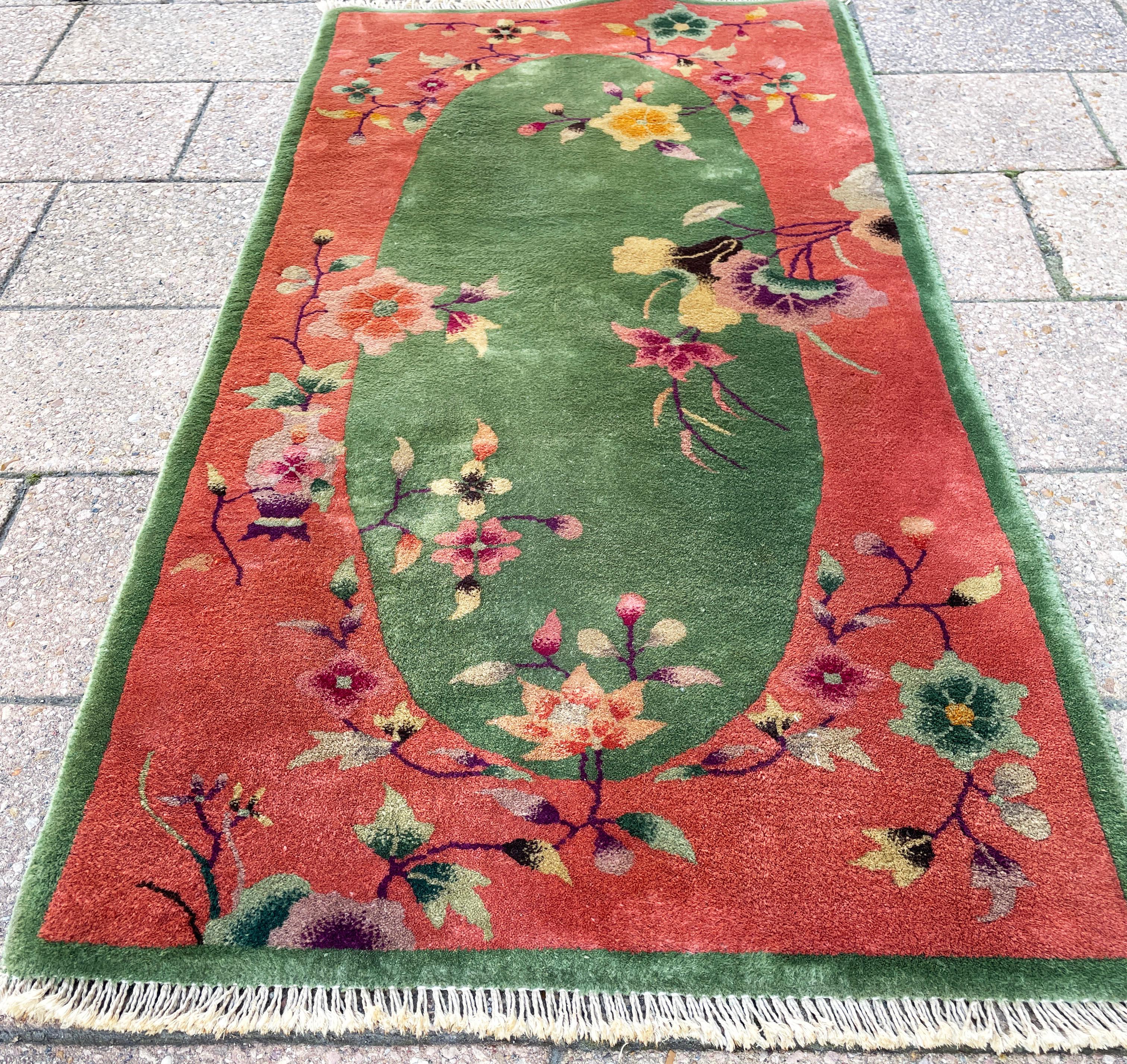 Antique Art deco Chinese Rugs, A Pair For Sale 7