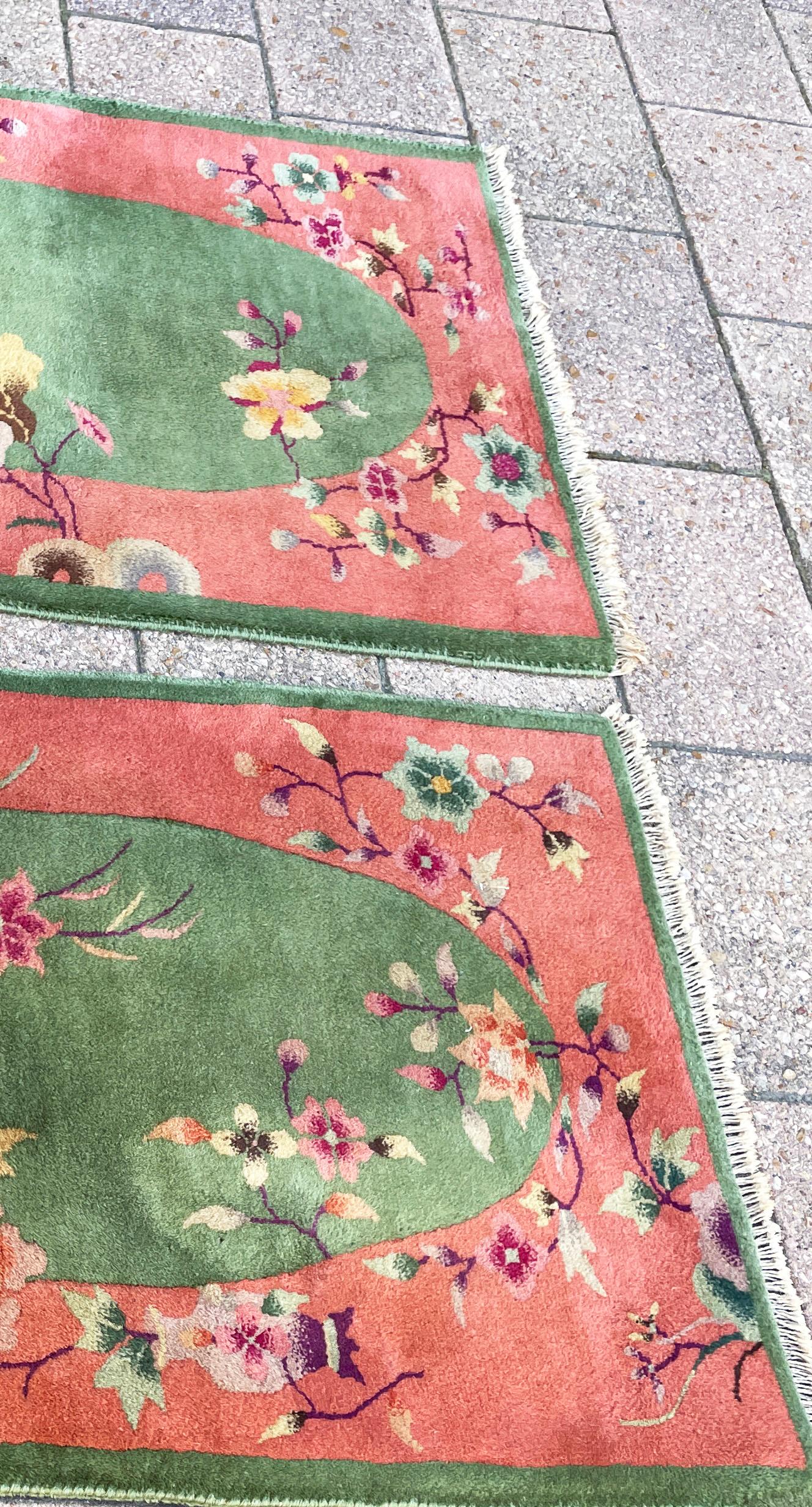 Art Deco Antique Art deco Chinese Rugs, A Pair For Sale